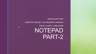 OAV ICT VI: Notepad Part-2