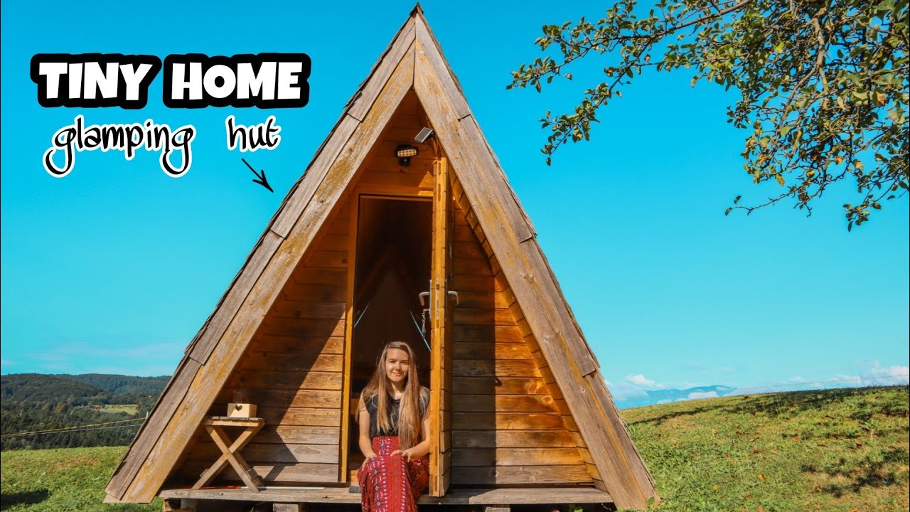 Tiny home wooden cabin, cozy glamping getaway | Exploring Slovenia