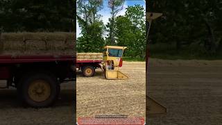 Hay Bale Stacking Machine Loads 161 Units During Harvest Work