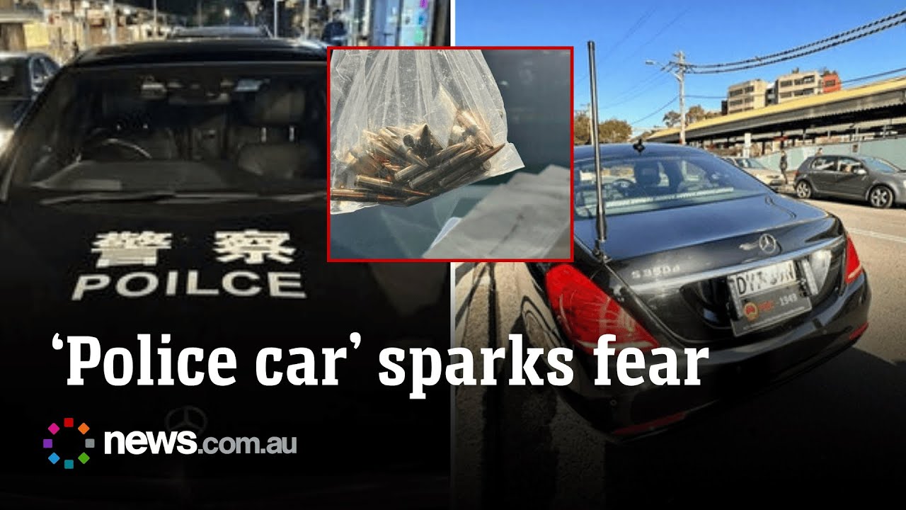 Chinese 'police car' found in Sydney with firearm, ammo