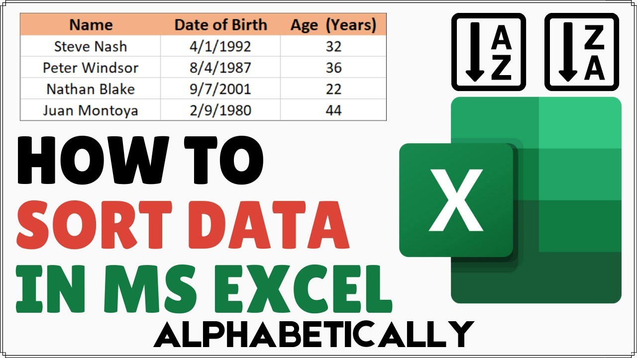 How to Sort Alphabetically in Excel - YouTube