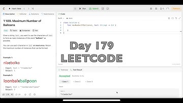 Day 179: LeetCode Problem 1189. Maximum Number of Balloons - Swift