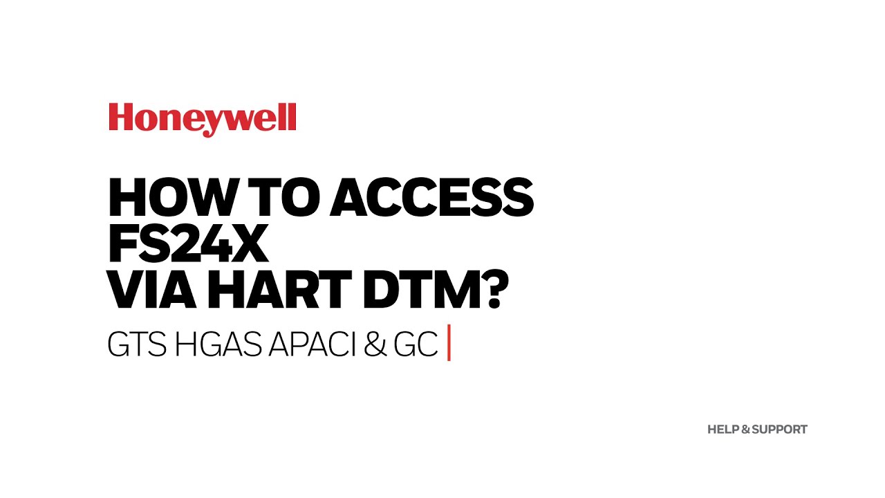 How to access FS24X via HART DTM - YouTube