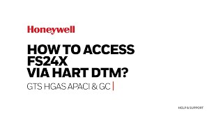 How to access FS24X via HART DTM