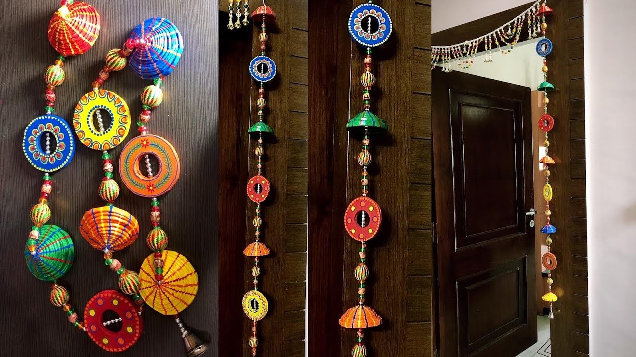 NEWSPAPER DOOR HANGING TORAN | Diwali Decoration craft ideas | Toran making ideas | तोरण बनाना सीखे