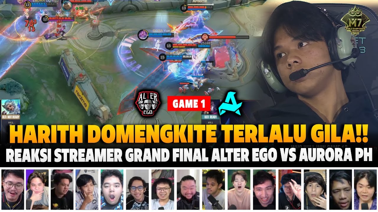 HARITH DAN HYLOS RORA TERLALU GILA❗REAKSI STREAMER M7 GRAND FINALS AE VS RORA | GAME 1