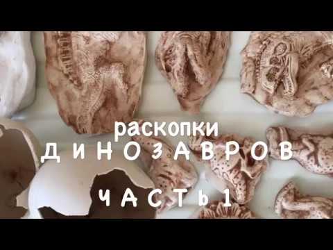 dino. Часть 1. Играем в археологов. Раскопки динозавров. Яйца из гипса. Окаменелости динозавров