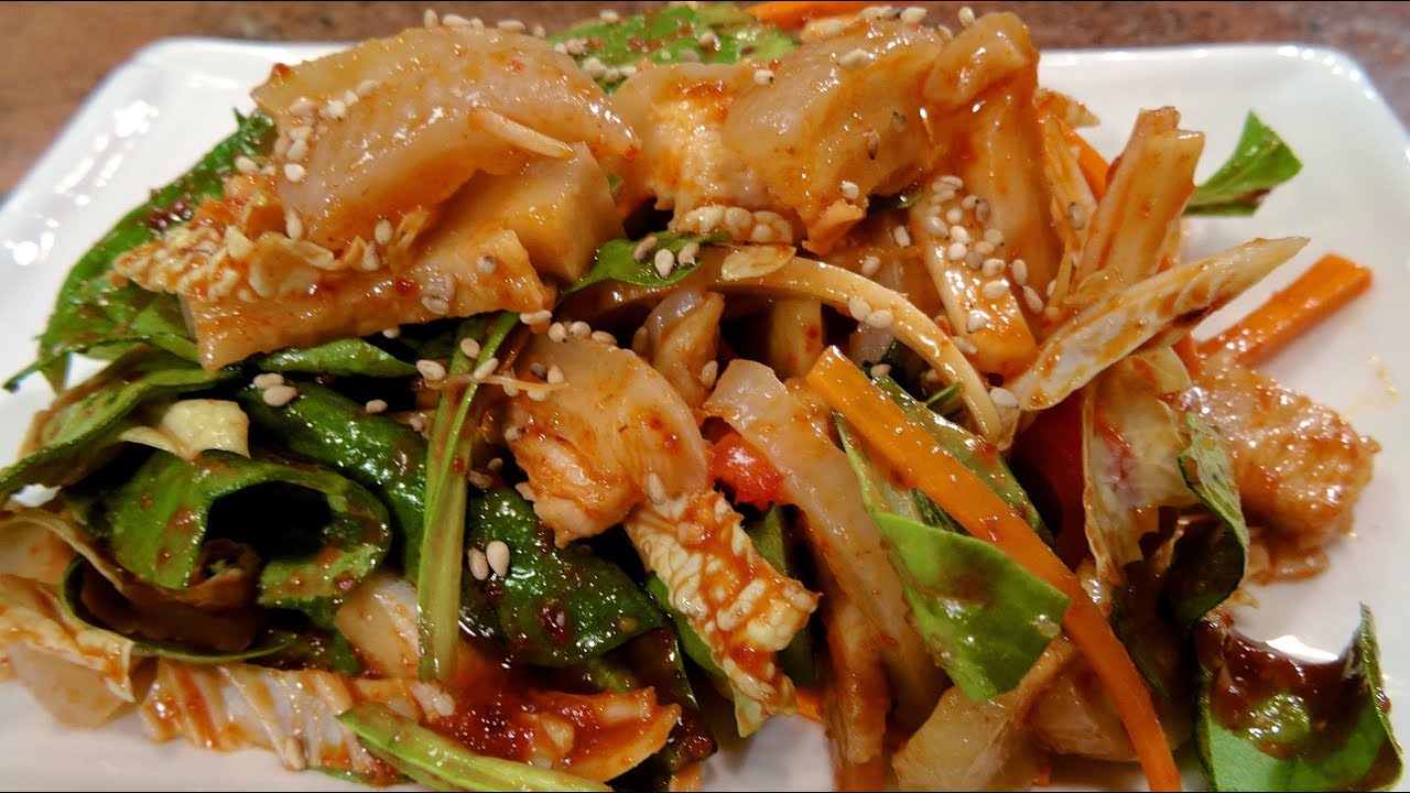 Korean Pig Skin Salad Anju Recipe / 돼지껍데기 초무침 / World of 