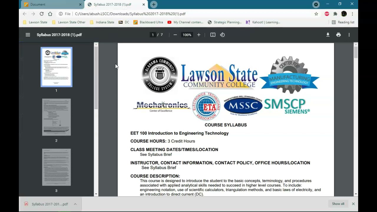 EET 100 8/19/2021 Syllabus