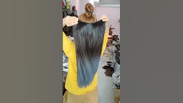 Tóc giả kẹp nữa đầu ompere hai màu thẳng dài#tockep #tocgia