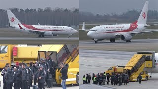 ALGERIA NATIONAL FOOTBALL TEAM ONBOARD Air Algerie Boeing 737 landing at Graz Airport