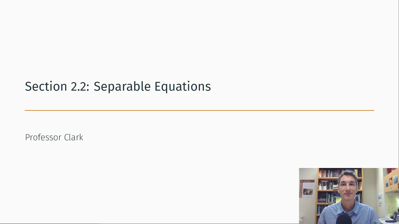2.2: Separable Differential Equation - Preview - YouTube