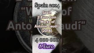 Spain 🇪🇸, 2-Euro Coin "Works of Antonio Gaudí" (2014). #rare #coin #money #coincollecting #cool