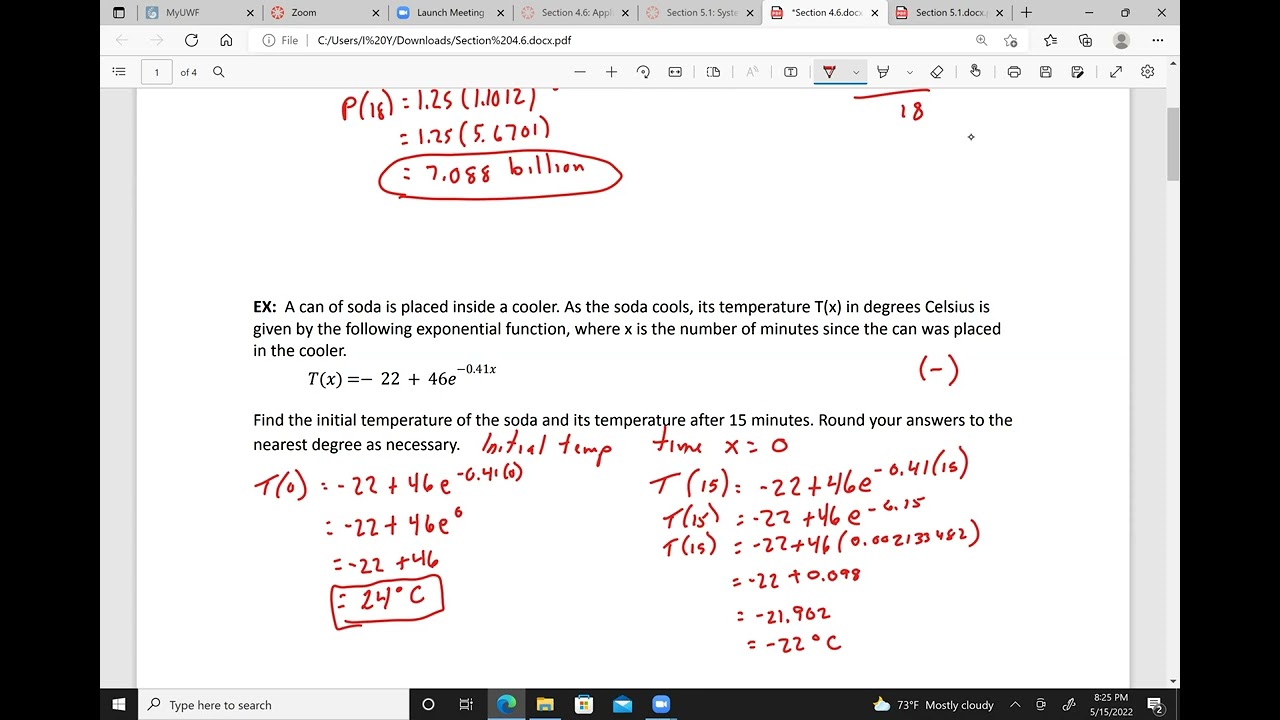 Section 4.6 – Apps & Models of Exp.  Growth & Decay