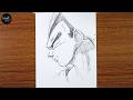 Draw Vegeta from Dragon Ball | Side Profile Pencil Tutorial for Beginners