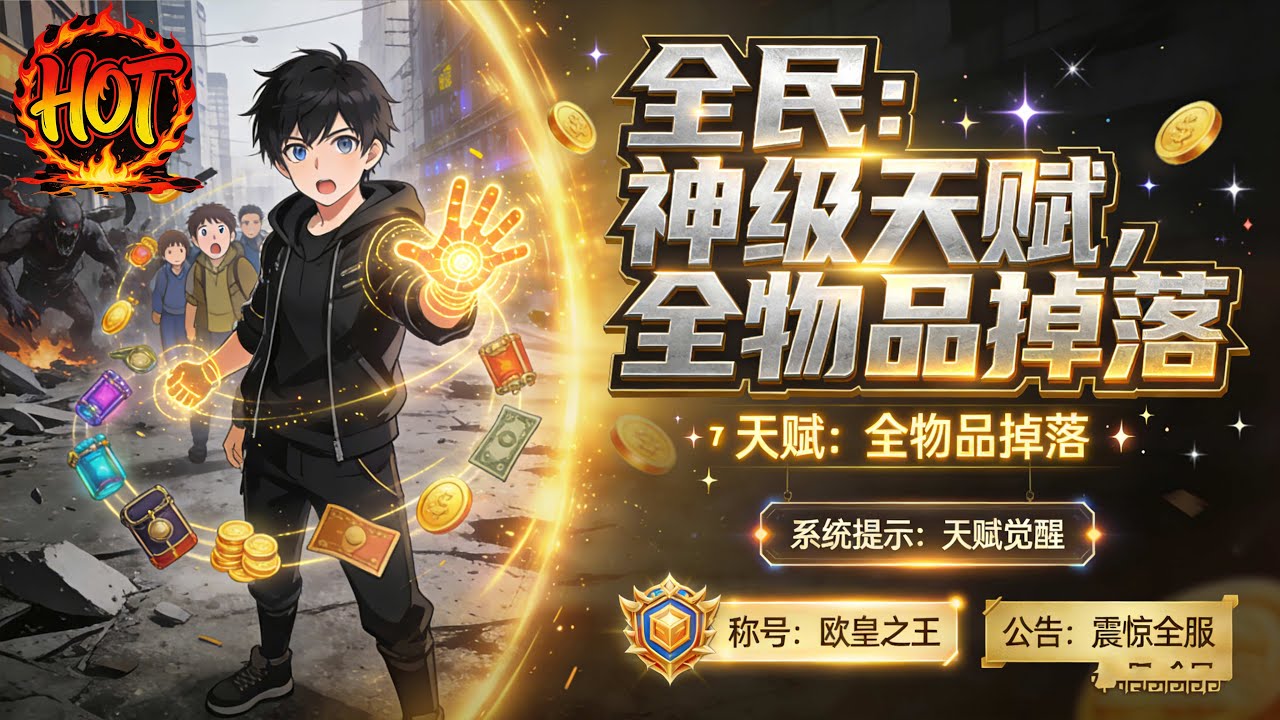 ✨【强推】《全民：神级天赋，全物品掉落》1--66集新世历十八年，游戏降临现实，高中生韦开转职战士时觉醒SSS级“全物品掉落”天赋#穿越 #末世 #异能 ##动态漫画 漫野推文