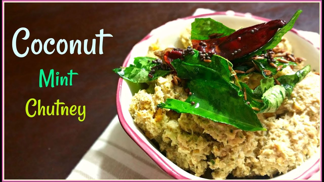 Mint and Coconut Chutney Pudina Coconut Chutney Pudina Kobbari