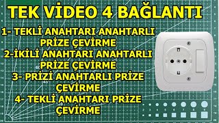 PRİZİ ANAHTARLI PRİZE ÇEVİRME, İKİLİ ANAHTARI ANAHTARLI PRİZE ÇEVİRME, TEKLİ ANAHTARI PRİZE ÇEVİRME