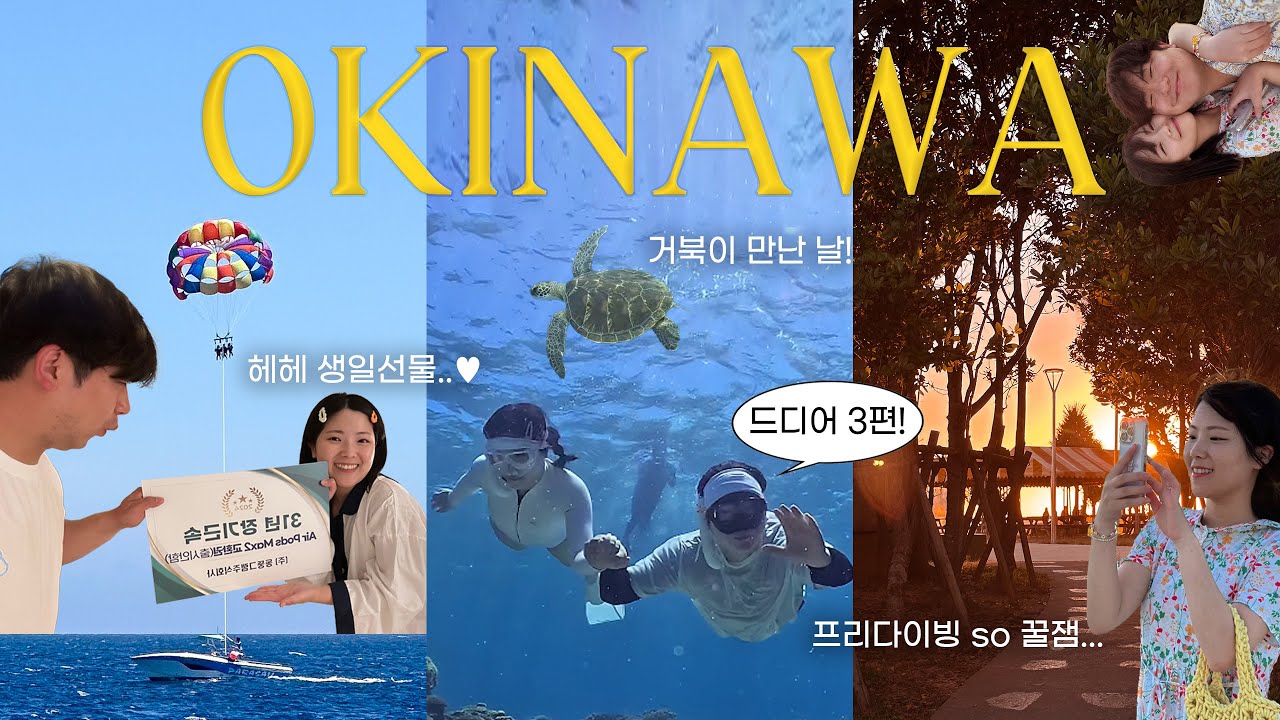 오키나와 여행 브이로그 ep.3 | 드디어 케라마제도에서 프리다이빙 투어했어요 🤿💦 석양보고 와규 맛집까지 뿌시기 성공 🥩