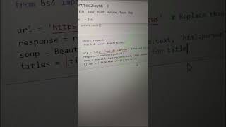 Web scrapping news headlines using python with just few lines of code| #shorts #python