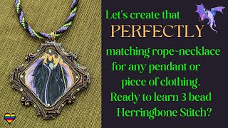 3 Bead Spiral Herringbone Rope #beading #herringbonestitch #tutorials #RMCT #disney #Maleficent