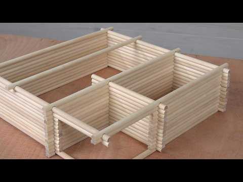 Miniature log cabin. Authentic Log Joints