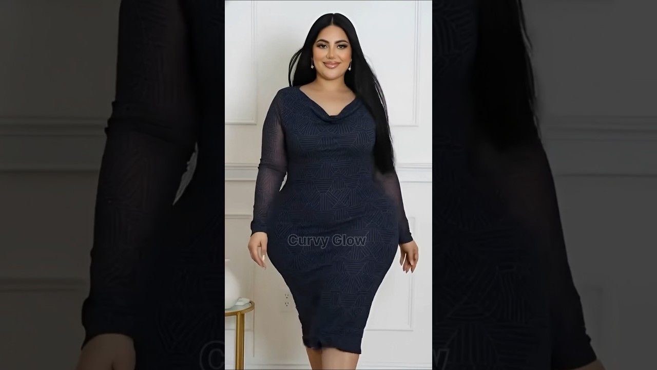 Plus Size Mesh Column Maxi Dress with Cowl Neck | Evening Outfit