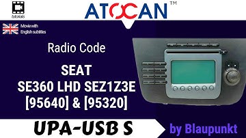 SEAT SE360 LHD SEZ1Z3E [95640] & [95320] by Blaupunkt - Reading Radio Code by UPA USB-S