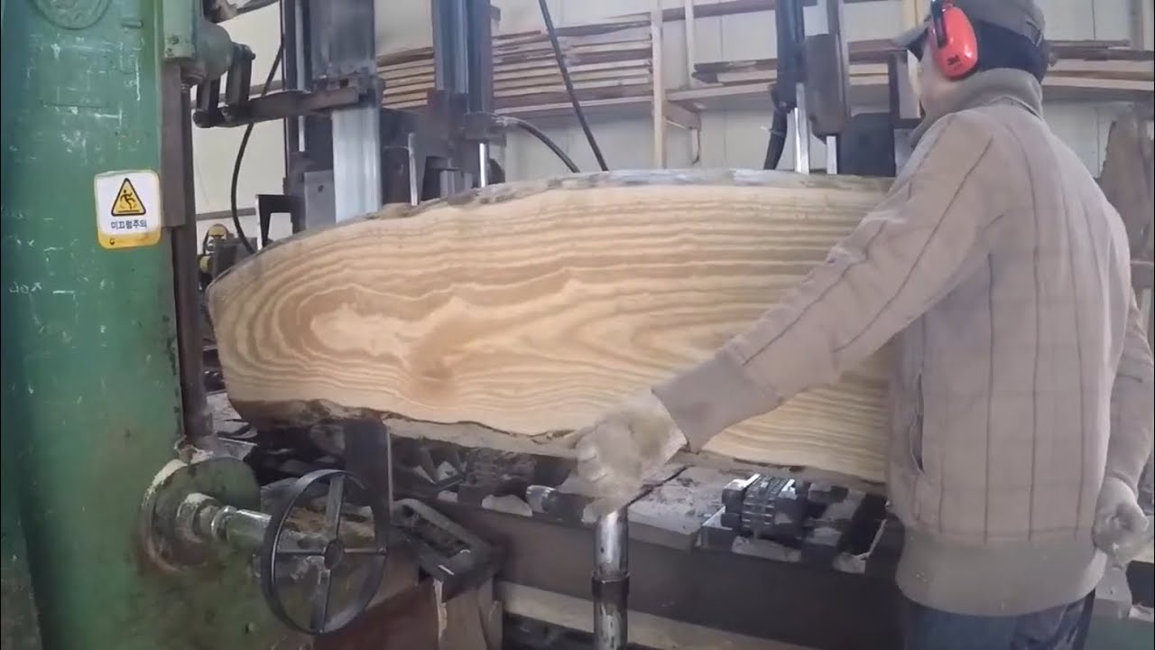 국산 오동나무 제재/ wood making wood cutting YouTube