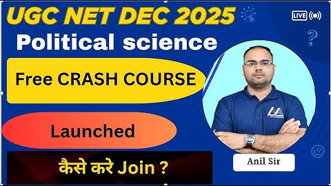UGC NET DEC 2025 Free Crash course by Anil sir