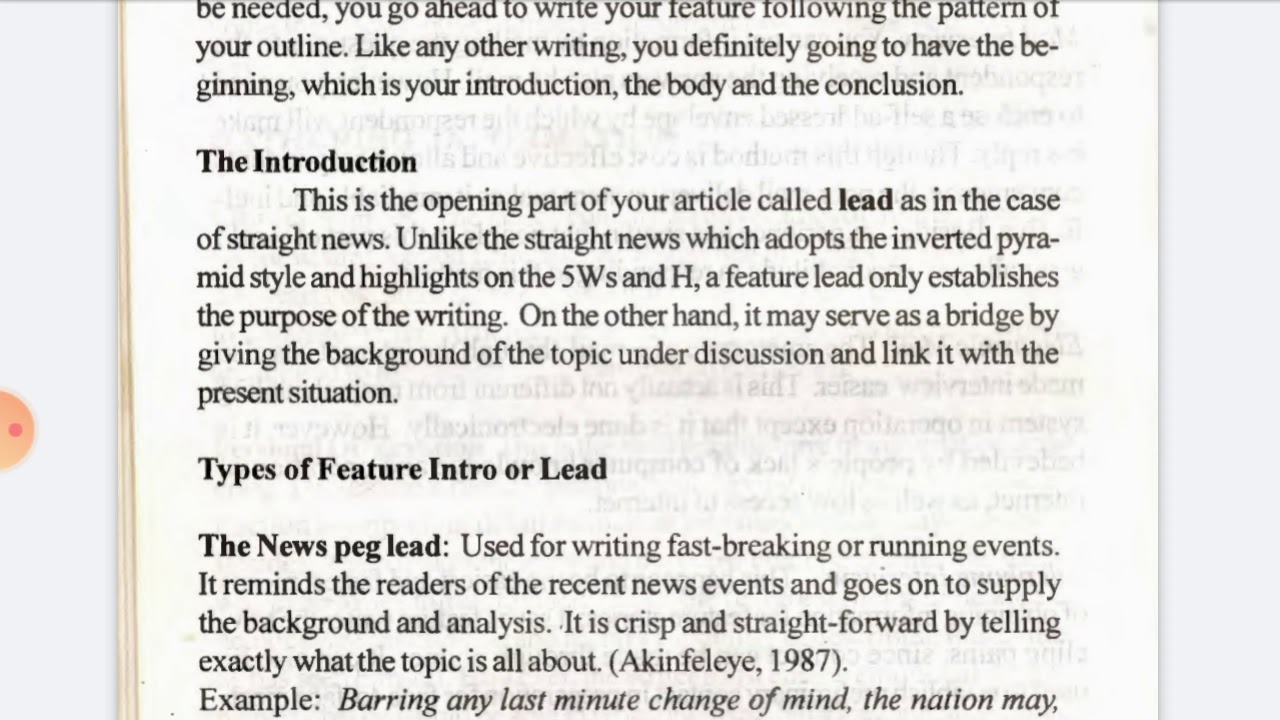 Writing A Feature Article - Lead - YouTube