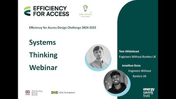 Systems Thinking Webinar - Efficiency for Access Design Challenge 2024-2025