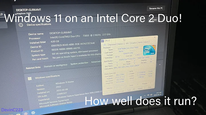 Windows 11 sur Core 2 Duo : Performances Étonnantes ?