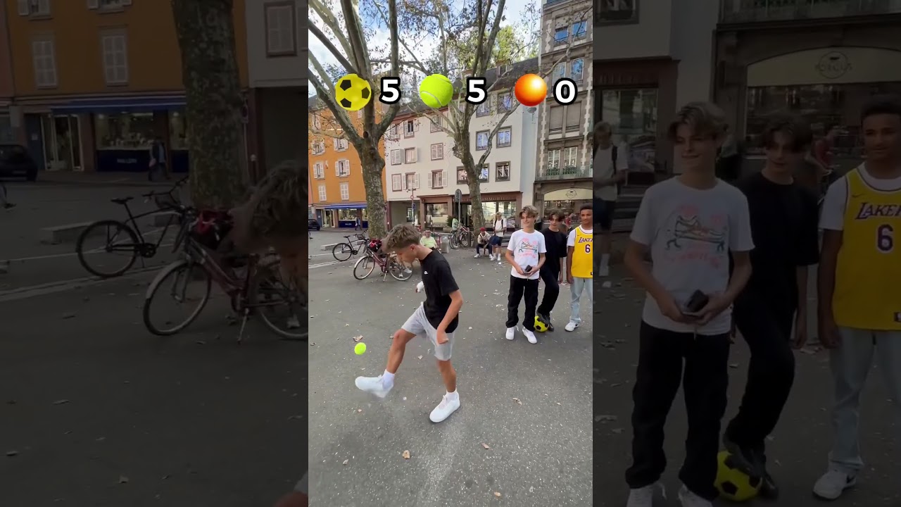 50€ si il jongle avec ces 3 balles 😂⚽️🎾🏓