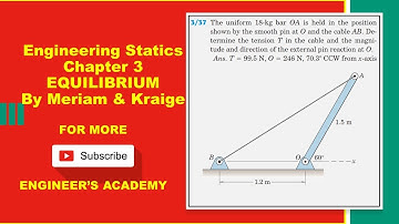 Engineering Statics | P3/37 | 2D Equilibrium | Chapter 3 | 6th ed | Engineers Academy