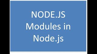 Node.Js Modules