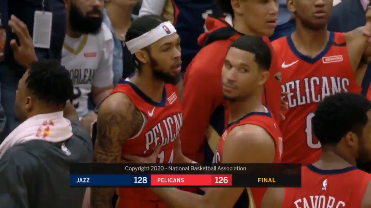 Brandon Ingram got fouled on the last play vs Jazz but the refs said "no foul"