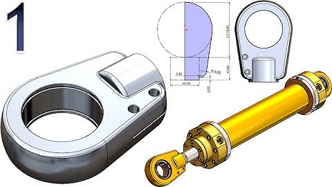 1-Project 44| Hydraulic Cylinder | SolidWorks Tutorial : front clevis