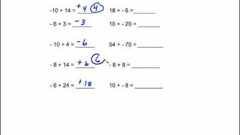 Adding and Subtracting Signed Numbers