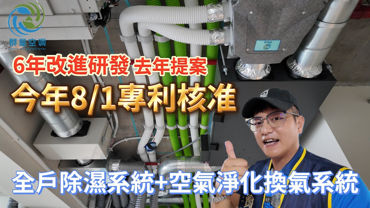 ６年改進研發 去年提案 １１４年８月１專利核准／全戶除濕系統＋全戶空氣淨化換氣系統＃全戶除濕系統＃全戶空氣淨化換氣系統＃全熱交換器＃全熱換氣機#吊隱除濕機＃除濕機＃中華民國專利證書＃工程專利 ＃訂閱