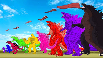 Godzilla & KONG BLOOP Jaw Size Comparison and The Power of The Tongue | Godzilla Cartoon