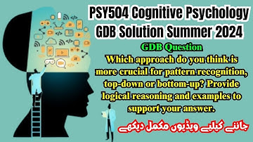Summer 2024_PSY504 Cognitive Psychology GDB Solution | PSY504 GDB Summer 2024 Solution | GDB