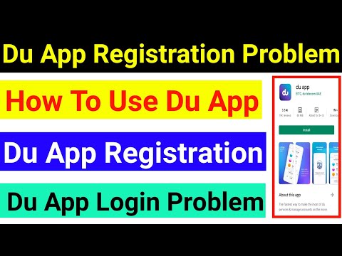 Du App login Problem | Du App Registration | How to Use Du App | How To Register Du App
