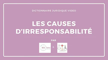 Quelles sont les causes d'irresponsabilité pénale ?