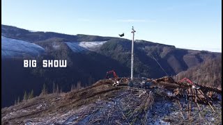 Cable Logging Riverside Fire, Big Tower, Drone View!