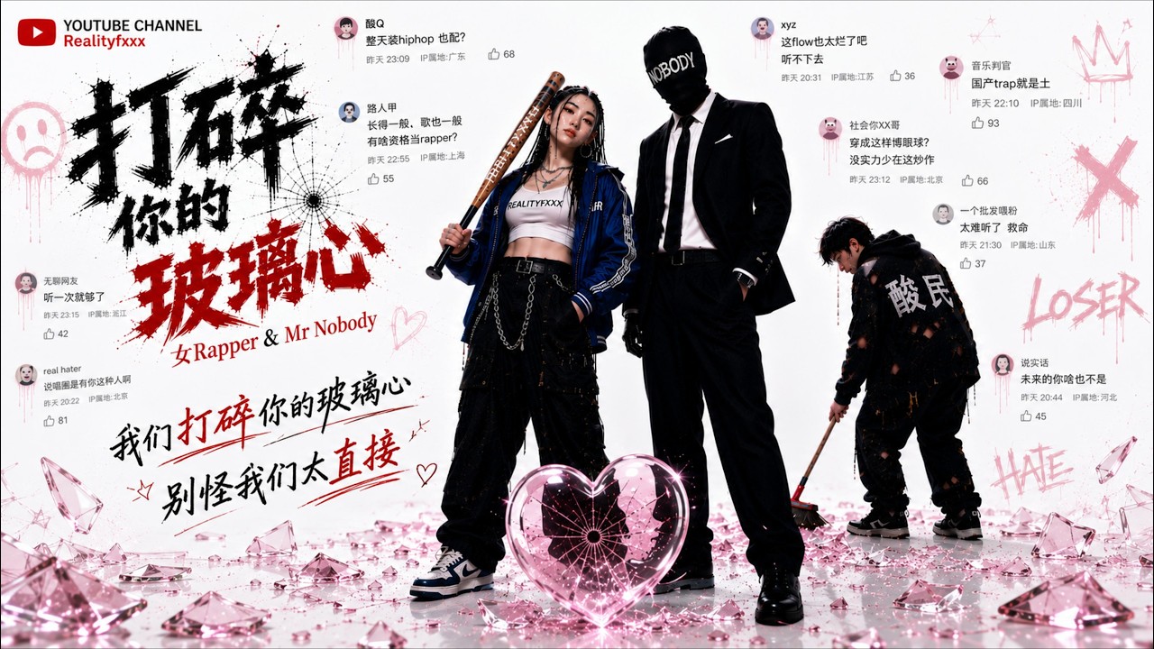 Nobodie Rapper 打碎你的玻璃心|你喜欢尖酸刻薄 那我就写成歌还给你(马来西亚女Rapper & Mr Nobody) - YouTube