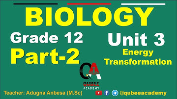 2. Grade 12 Biology Unit 3 : Energy Transformation | Part 2 | Afaan Oromoo