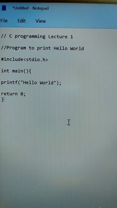 C program to print Hello World #Cprogram #HelloWorld #Youtube # ...