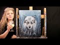 Learn How to Paint ARCTIC WOLF with Acrylic - Paint and Sip - Winter Animal Step by Step Tutorial