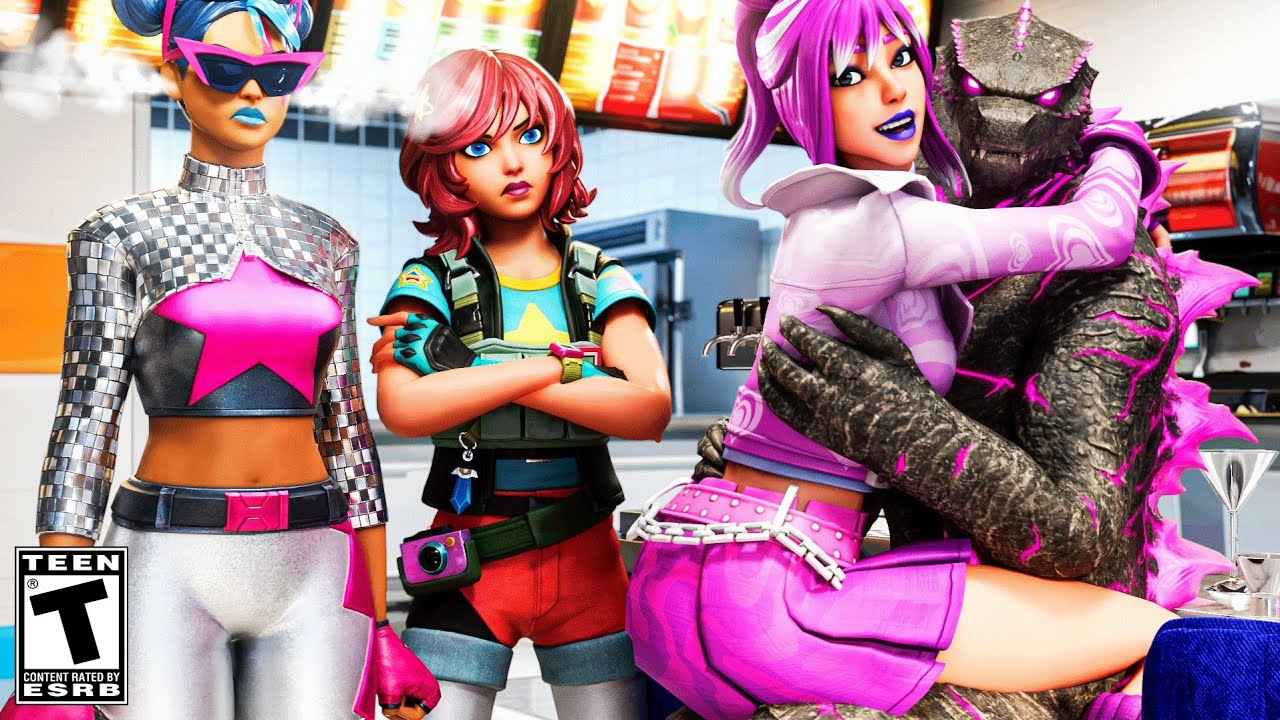 ALL the GIRLS LOVE GODZILLA.. Fortnite Movie